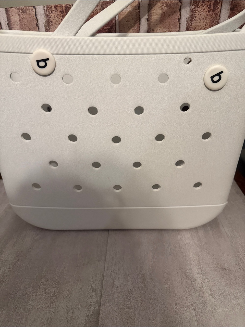 Bogs White Perforated Tote Bag